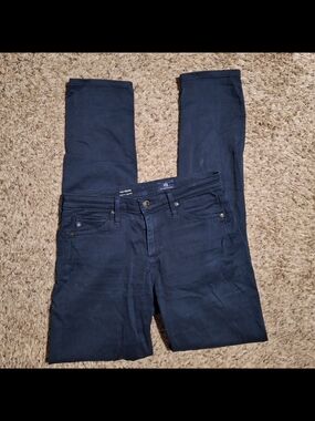 AG Adriano Goldschmied The Prima Mid Rise Cigarette Jeans Navy Blue 25R